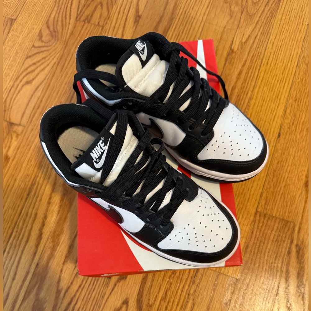 Nike Dunk Low Black and White Sneakers - Picture 2 of 5